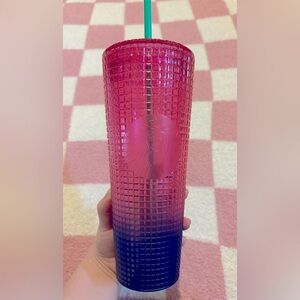 Starbucks Gradient Pink and Purple 24oz Grid Tumbler